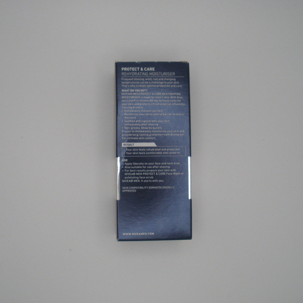 Blue product packaging box on a light gray background