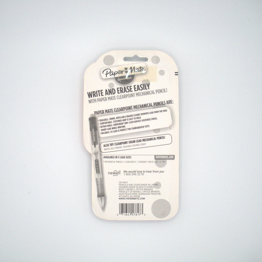 Mechanical pencil packaging on a white background