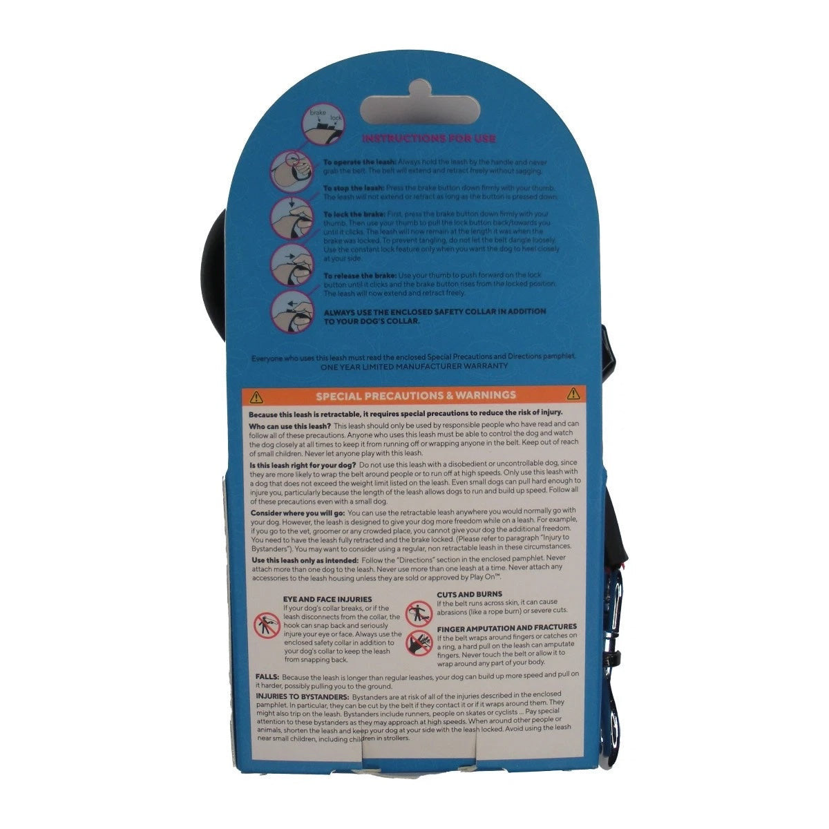 Play On Retractable Dog Leash, 16 ft., Small breeds