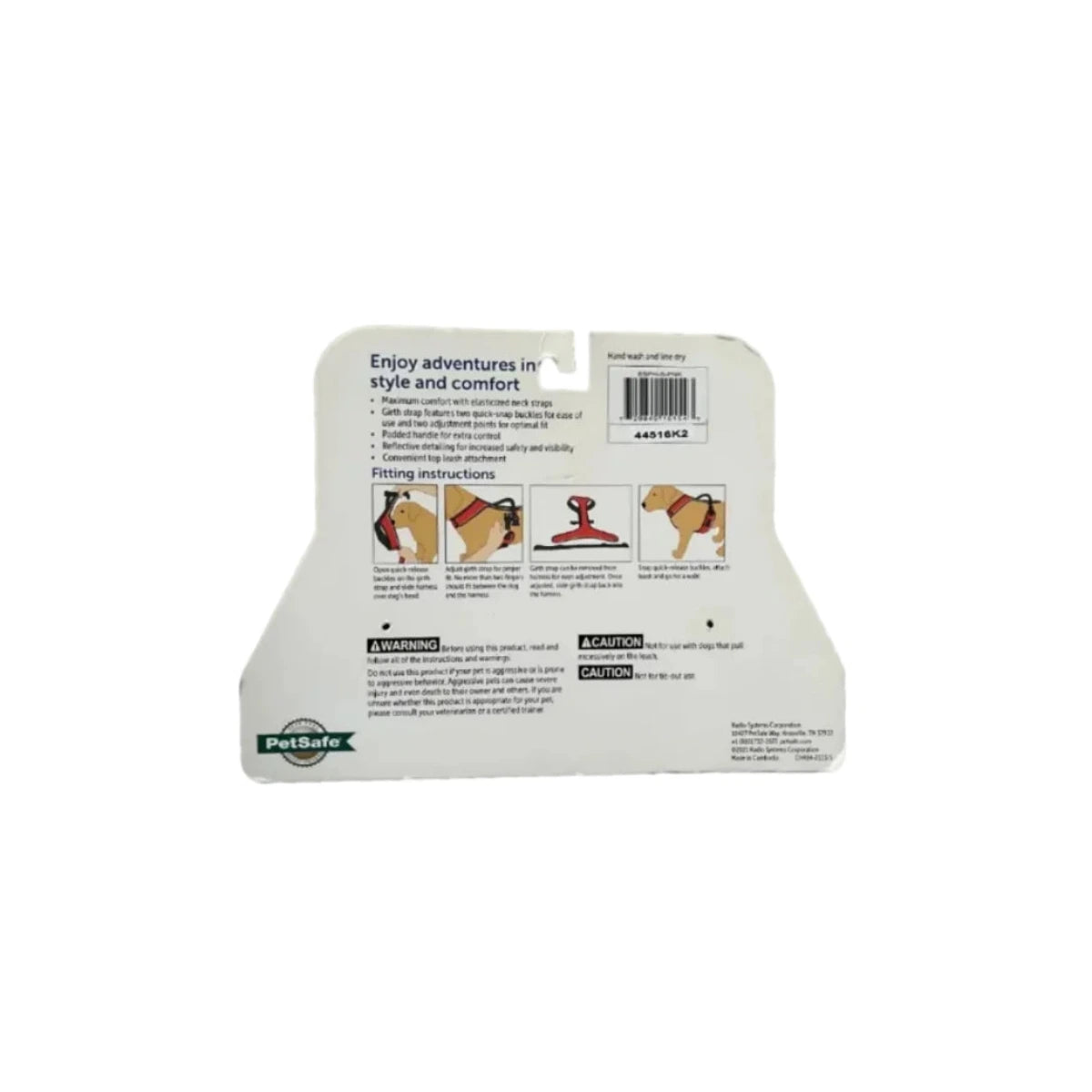 Back of a dog product packaging with text and illustrations on a white background